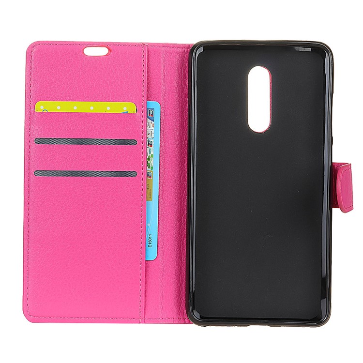 Litchi Texture Wallet Stand Leather Flip Case for Alcatel 5 - Rose-3