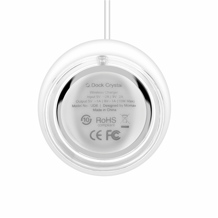 MOMAX Q.Dock Crystal Fast Wireless Charger for iPhone Samsung etc.-7