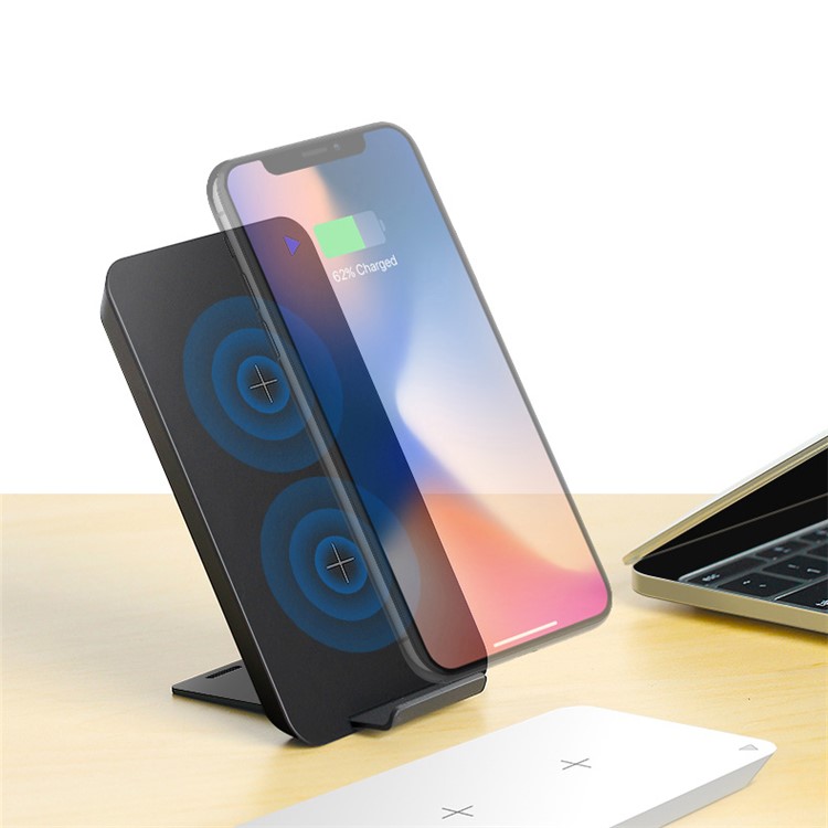 

ROCK W8 10W Quick Wireless Charger Pad Stand for iPhone Samsung LG etc - Black, iPhone X
