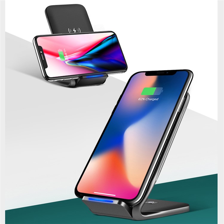 

ROCK W3 10W Dual Coil Qi Wireless Fast Charging Stand for iPhone Samsung etc.
