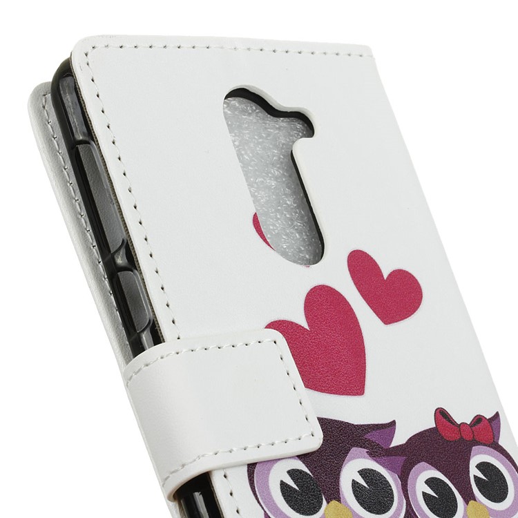 Pattern Printing Stand Leather Wallet Mobile Case for Alcatel 3x - Sweet Owl Family-4