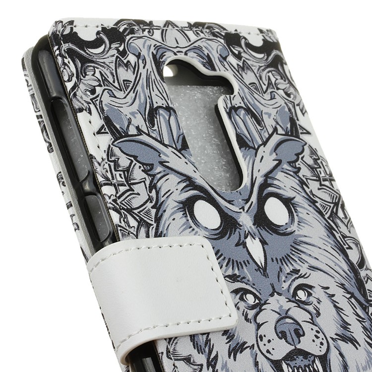 Pattern Printing Stand Leather Wallet Mobile Phone Case for Alcatel 3x - Abstract Owl-3