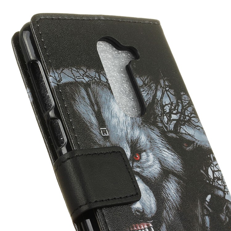 Pattern Printing Stand Leather Wallet Cell Phone Case for Alcatel 3x - Fierce Wolf-3