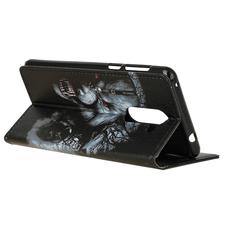 Pattern Printing Stand Leather Wallet Cell Phone Case for Alcatel 3x - Fierce Wolf-6