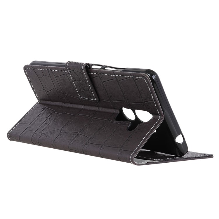 Vintage Crocodile Texture Wallet Leather Cover Case for Alcatel 3x - Black-5