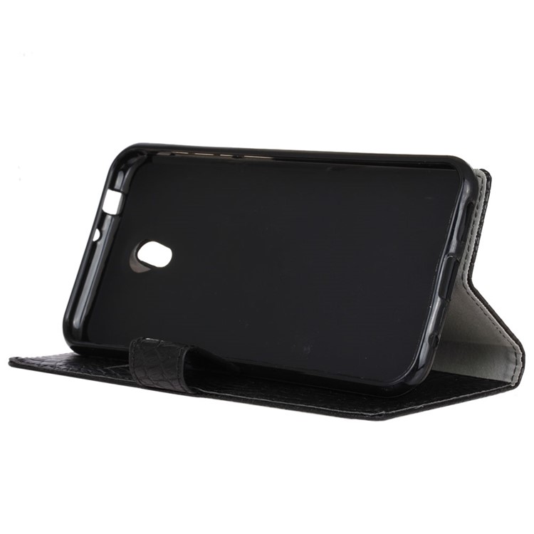 Crazy Horse Texture Wallet Stand Leather Phone Case for Alcatel 1C - Black-7