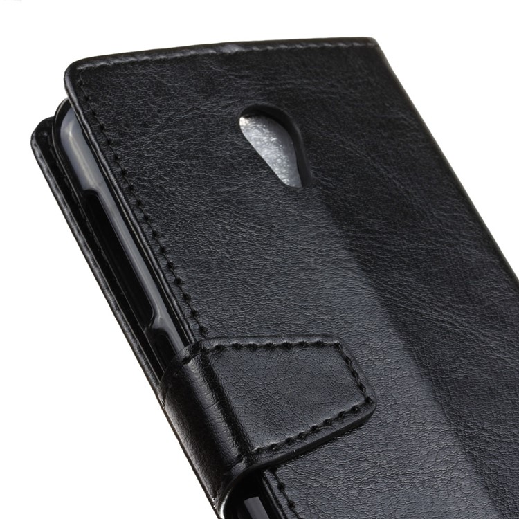 Crazy Horse Texture Wallet Stand Leather Cell Phone Case for Alcatel 1C - Black-5