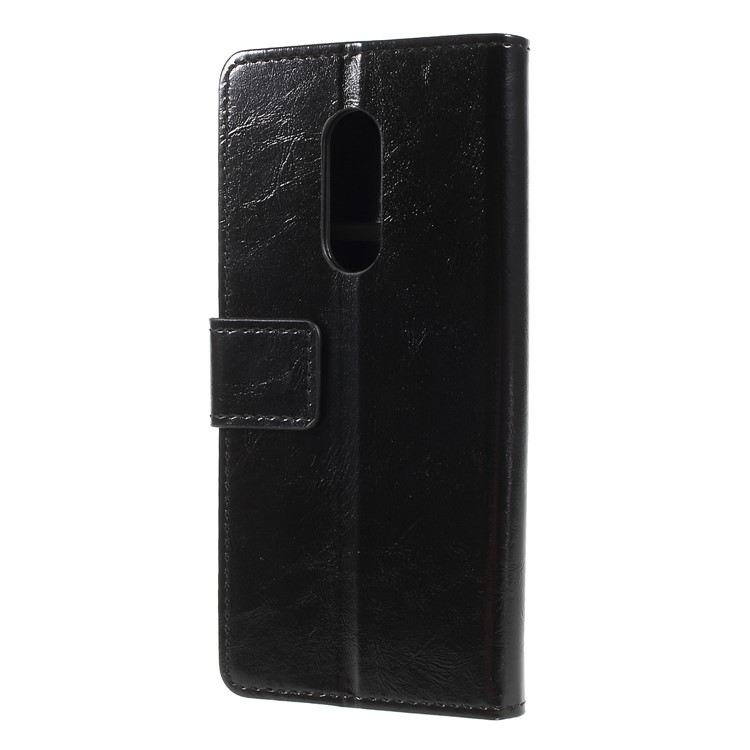 Crazy Horse PU Leather Wallet Stand Case for Alcatel 3 - Black-2