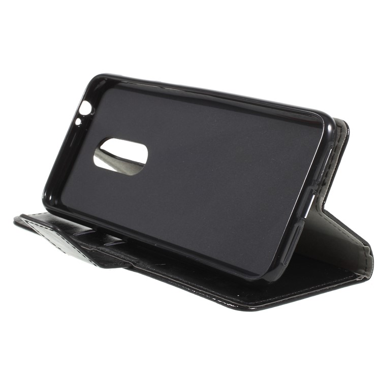 Crazy Horse PU Leather Wallet Stand Case for Alcatel 3 - Black-4