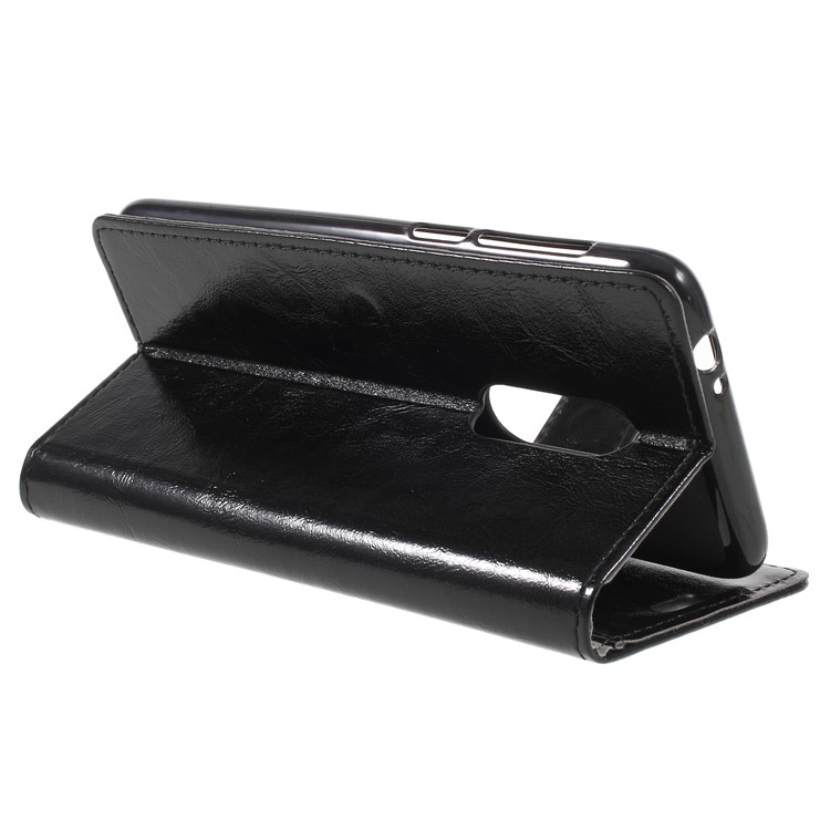 Crazy Horse PU Leather Wallet Stand Case for Alcatel 3 - Black-5