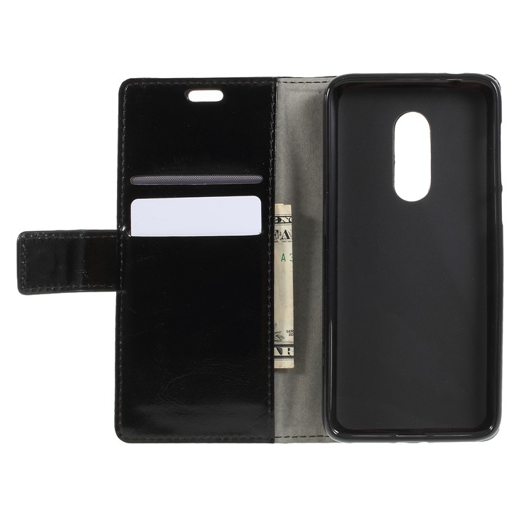 Crazy Horse PU Leather Wallet Stand Case for Alcatel 3 - Black-6