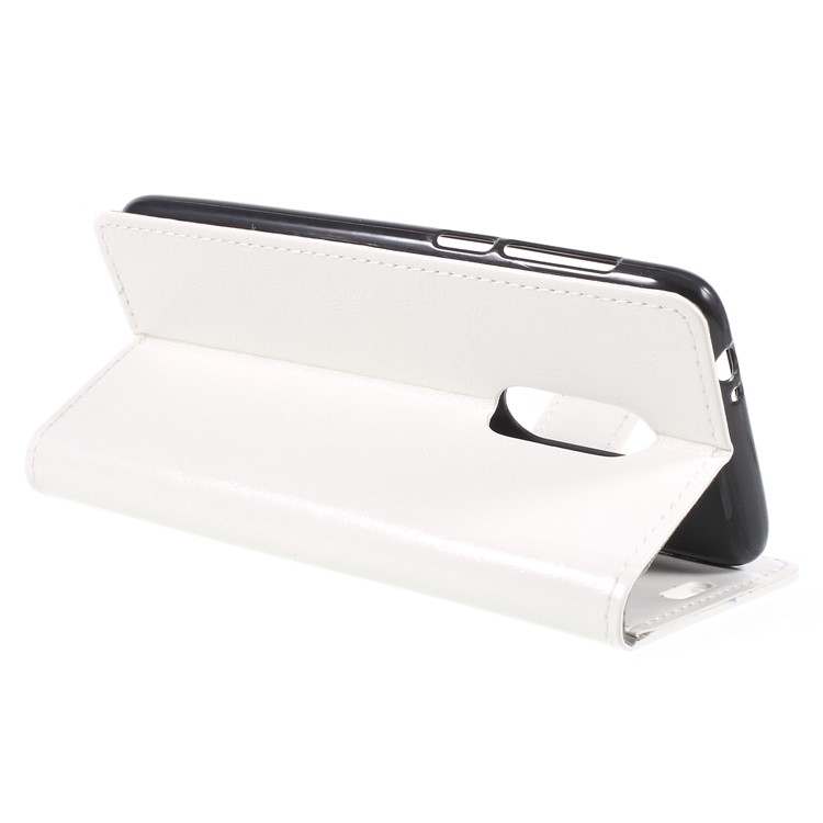Crazy Horse PU Leather Wallet Stand Cover for Alcatel 3 - White-5