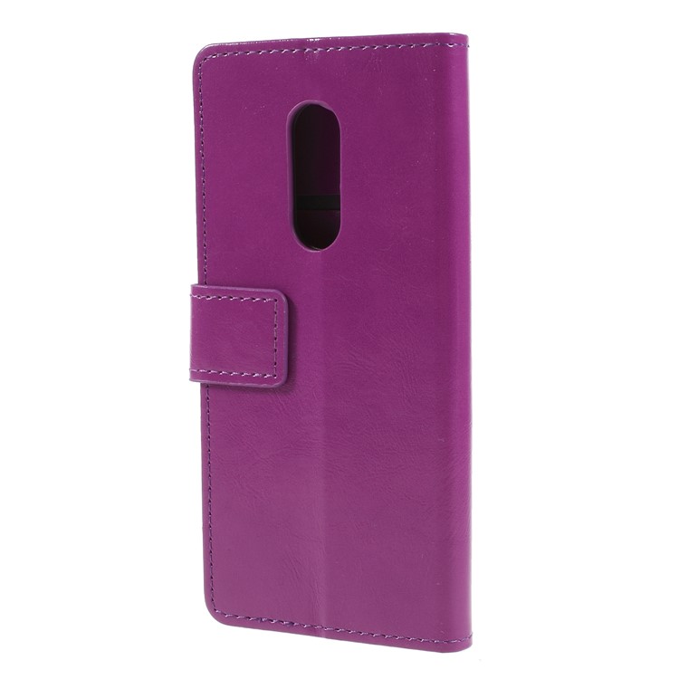Crazy Horse PU Leather Wallet Stand Protective Case for Alcatel 3 - Purple-2