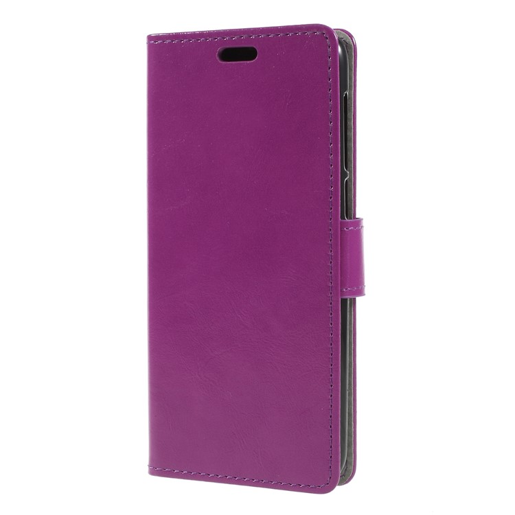 Crazy Horse PU Leather Wallet Stand Protective Case for Alcatel 3 - Purple-3