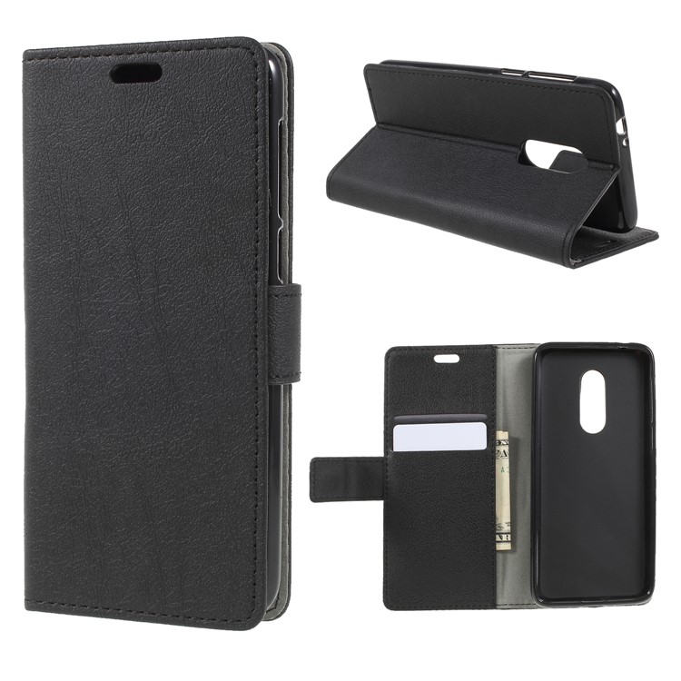 Wallet Stand Magnetic Flip Leather Phone Case for Alcatel 3 - Black-1