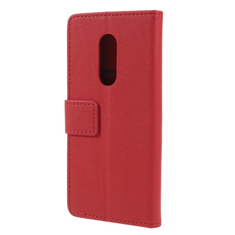 Wallet Stand Magnetic Flip Leather Phone Shell for Alcatel 3 - Red-2