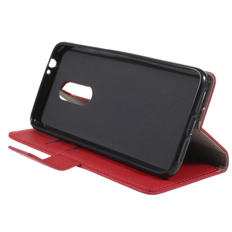 Wallet Stand Magnetic Flip Leather Phone Shell for Alcatel 3 - Red-4