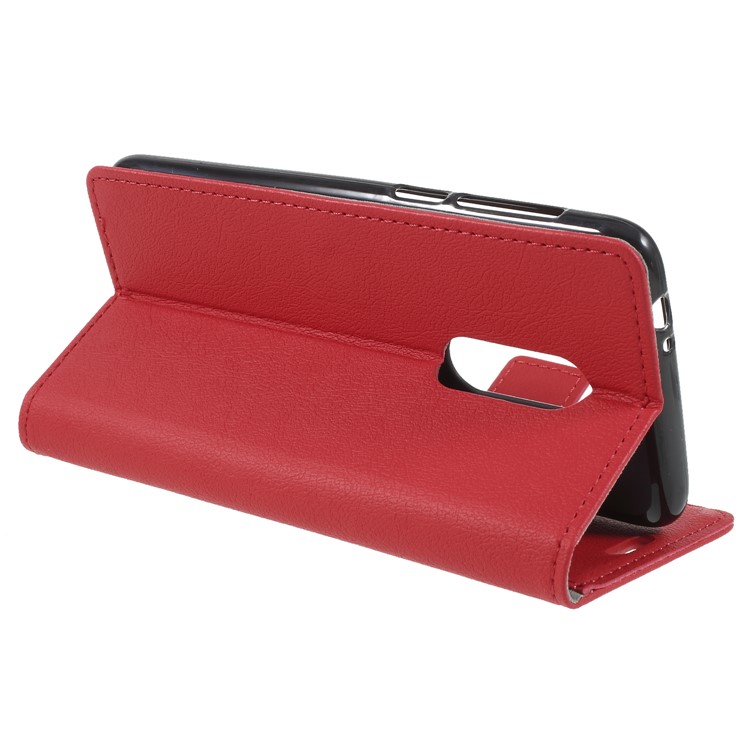 Wallet Stand Magnetic Flip Leather Phone Shell for Alcatel 3 - Red-5