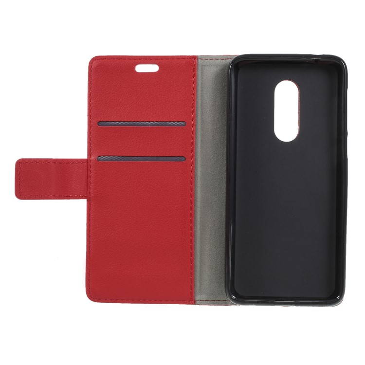 Wallet Stand Magnetic Flip Leather Phone Shell for Alcatel 3 - Red-6