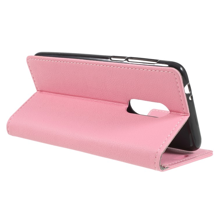 Wallet Stand Magnetic Flip Leather Phone Casing for Alcatel 3 - Pink-5