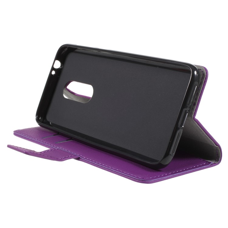 Wallet Stand Magnetic Flip Leather Cell Phone Case for Alcatel 3 - Purple-4