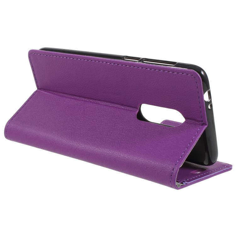 Wallet Stand Magnetic Flip Leather Cell Phone Case for Alcatel 3 - Purple-5