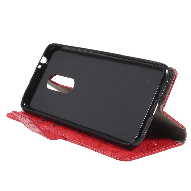 Cartoon Graffiti Pattern Leather Flip Stand Mobile Casing Cover for Alcatel 3 - Red-4
