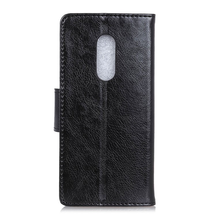 Textured Split Leather Wallet Case for Alcatel 3 - Black-3