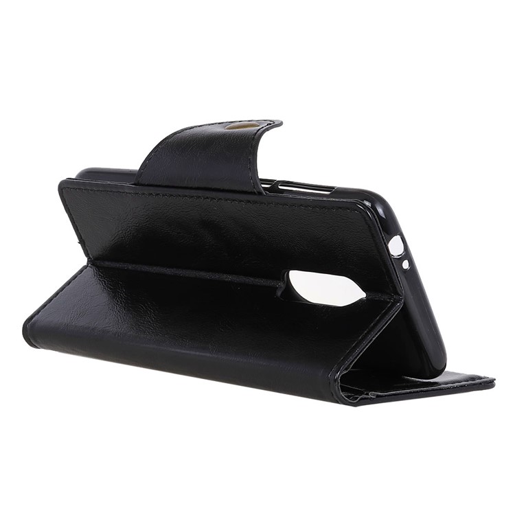 Textured PU Leather Wallet Stand Phone Case for Alcatel 3 - Black-6