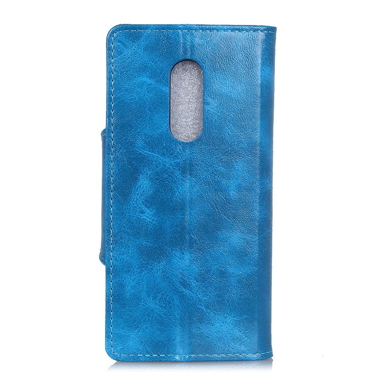 Textured PU Leather Wallet Stand Protective Casing for Alcatel 3 - Blue-3