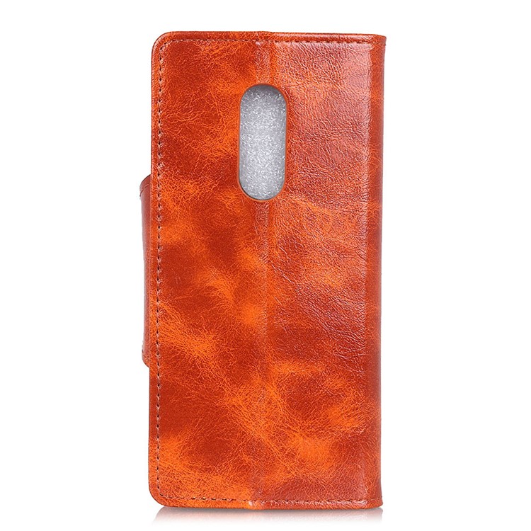 Textured PU Leather Wallet Stand Mobile Casing for Alcatel 3 - Orange-3