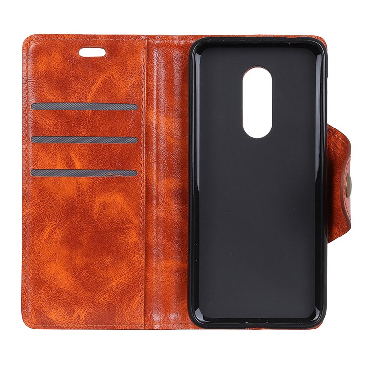 Textured PU Leather Wallet Stand Mobile Casing for Alcatel 3 - Orange-5