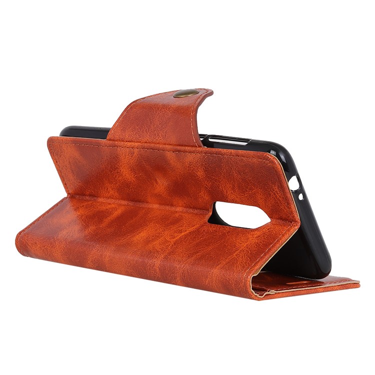 Textured PU Leather Wallet Stand Mobile Casing for Alcatel 3 - Orange-6