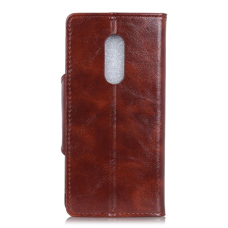 Textured PU Leather Wallet Stand Phone Accessory Case for Alcatel 3 - Coffee-3