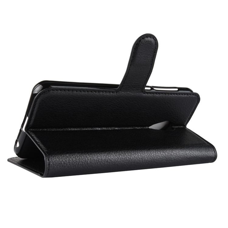 Litchi Skin Wallet Leather Stand Case for Alcatel 1C - Black-5