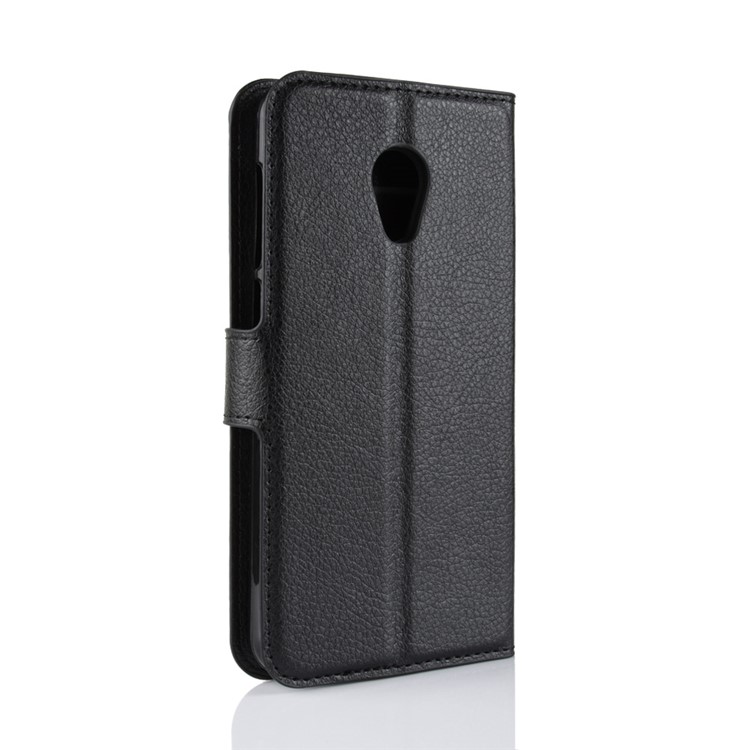 Litchi Skin Wallet Leather Stand Case for Alcatel 1C - Black-6