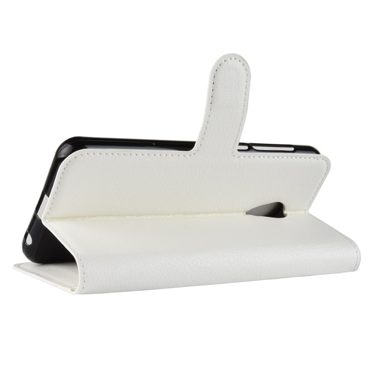 Litchi Skin Wallet Leather Stand Cover for Alcatel 1C - White-5