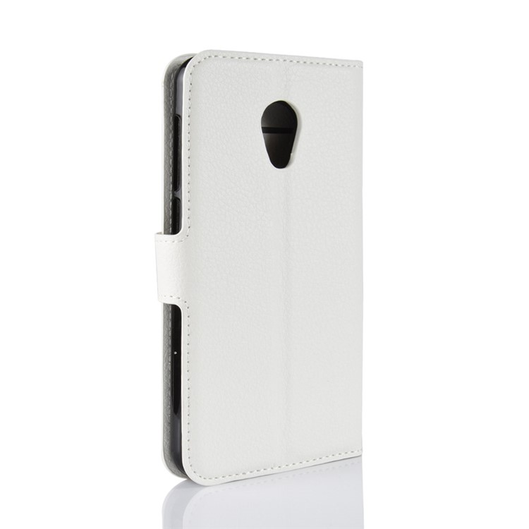 Litchi Skin Wallet Leather Stand Cover for Alcatel 1C - White-6