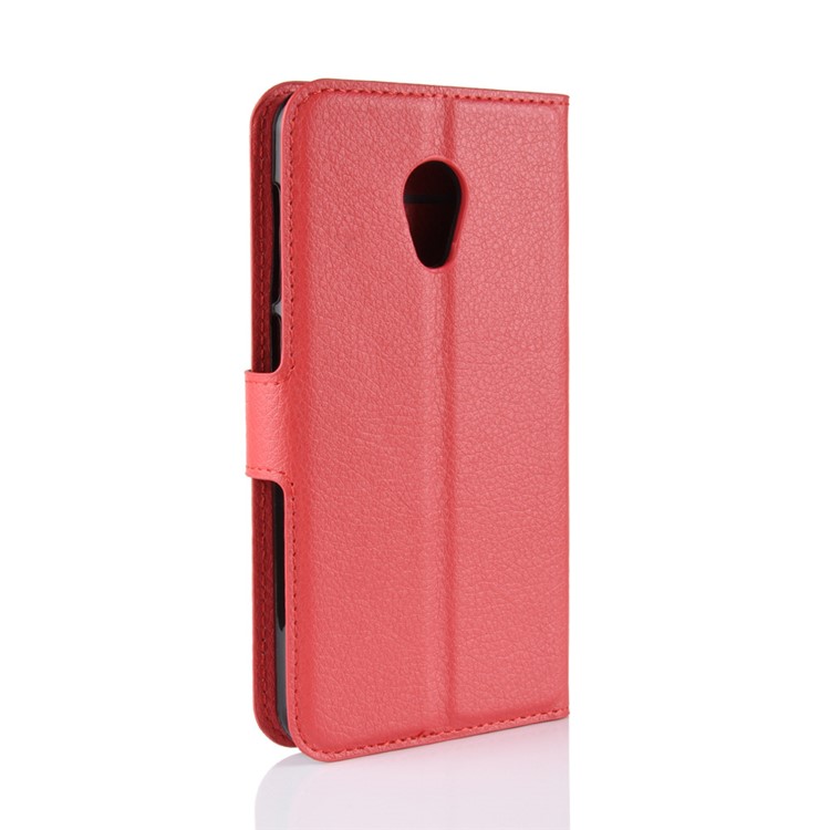Litchi Skin Wallet Leather Magnetic Case for Alcatel 1C - Red-6