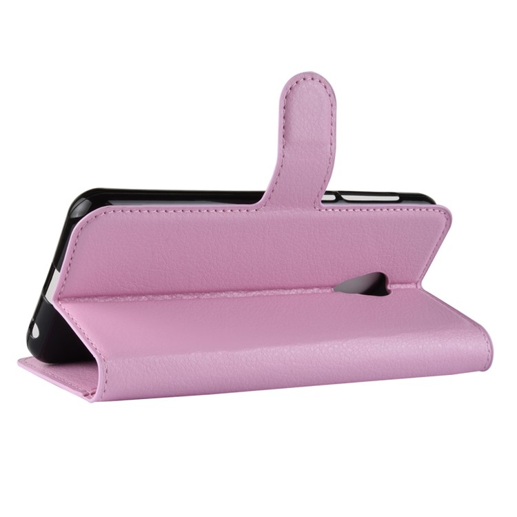 Litchi Skin Magnetic Leather Stand Cover for Alcatel 1C - Pink-5