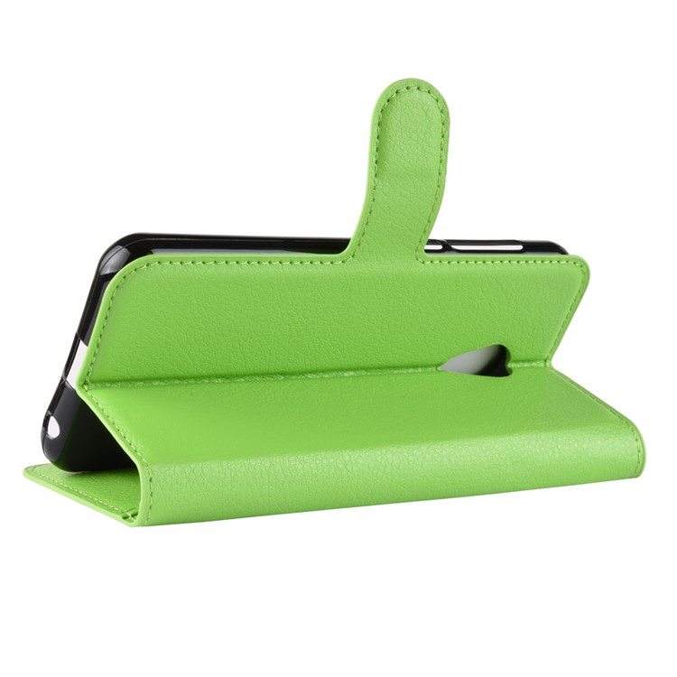 Litchi Skin Wallet Leather Case with Stand for Alcatel 1C - Green-5