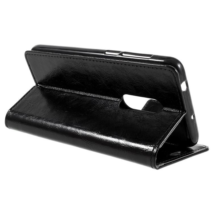 Crazy Horse PU Leather Magnetic Stand Wallet Case for Alcatel 1X - Black-5