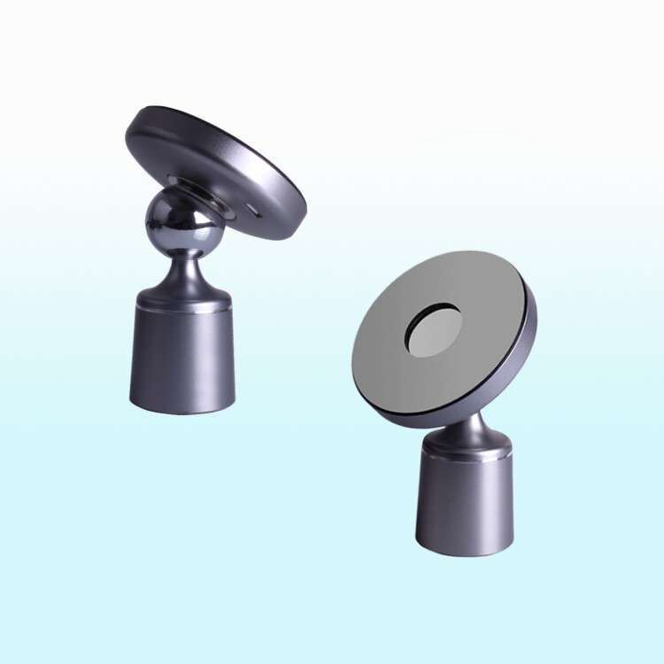 

Mini Aluminum Alloy Qi Wireless Charging Pad + Desktop Bracket + Car Air Vent Mount - Grey