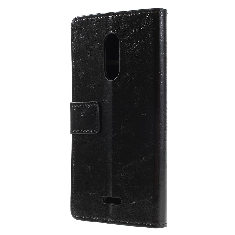 Crazy Horse PU Leather Magnetic Stand Wallet Case for Alcatel 3C - Black-2