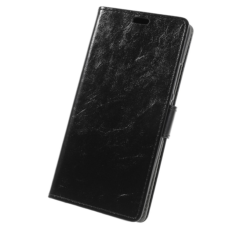 Crazy Horse PU Leather Magnetic Stand Wallet Case for Alcatel 3C - Black-3