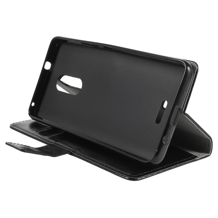 Crazy Horse PU Leather Magnetic Stand Wallet Case for Alcatel 3C - Black-6