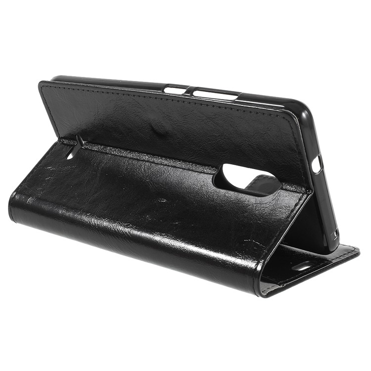 Crazy Horse PU Leather Magnetic Stand Wallet Case for Alcatel 3C - Black-7