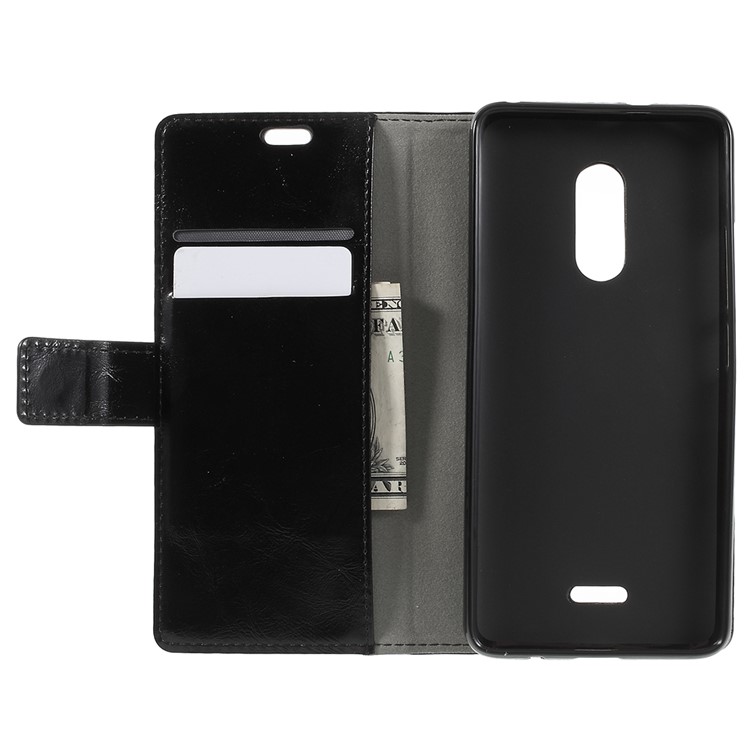 Crazy Horse PU Leather Magnetic Stand Wallet Case for Alcatel 3C - Black-8