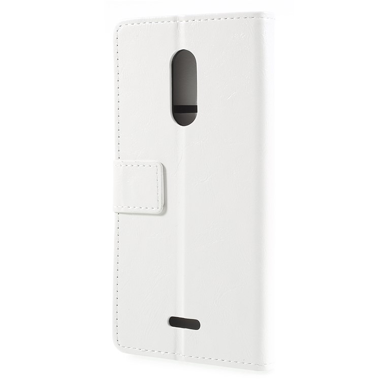 Crazy Horse PU Leather Magnetic Stand Wallet Cover for Alcatel 3C - White-3