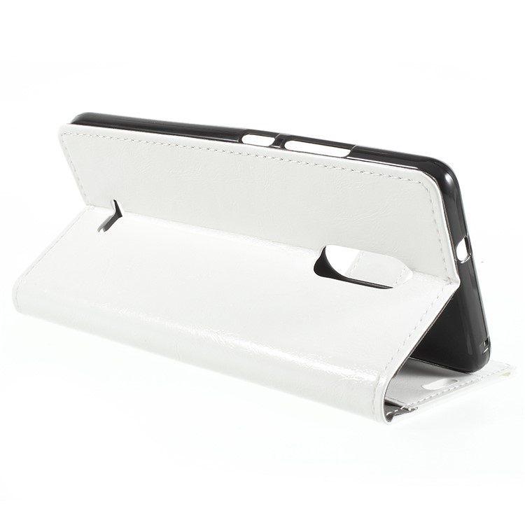 Crazy Horse PU Leather Magnetic Stand Wallet Cover for Alcatel 3C - White-5